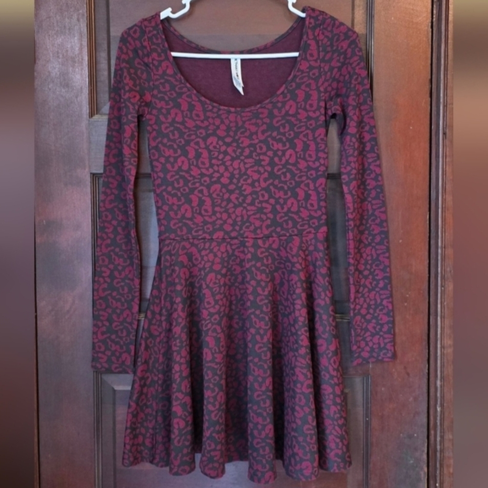 Bethany Mota Red and Black Leopard Print Mini Dress